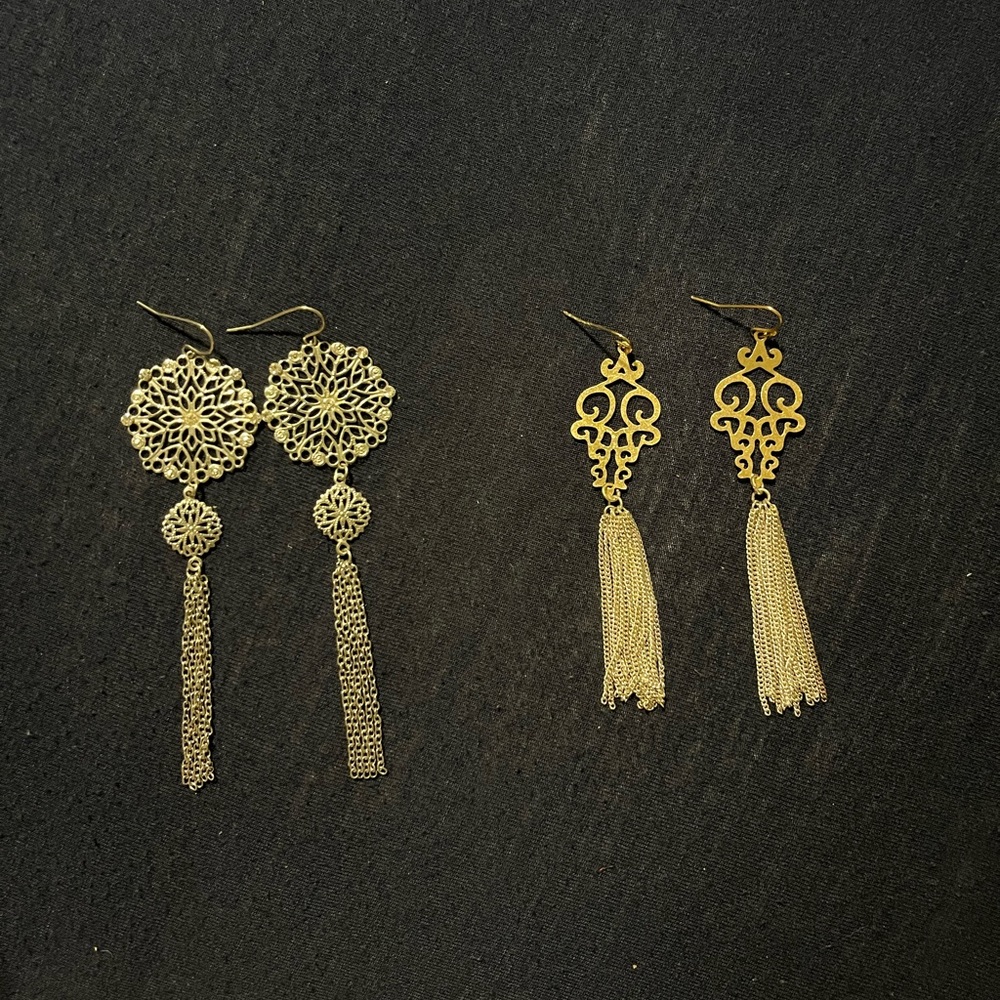 Filigree Chain Earring Set